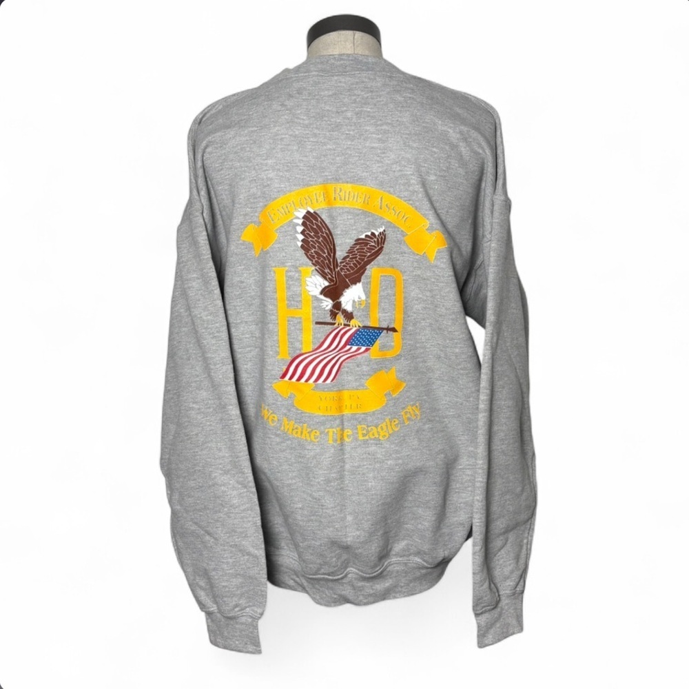 Harley Davidson Riders Assoc Sweatshirt Large Eagle Graphic USA HD Crewneck